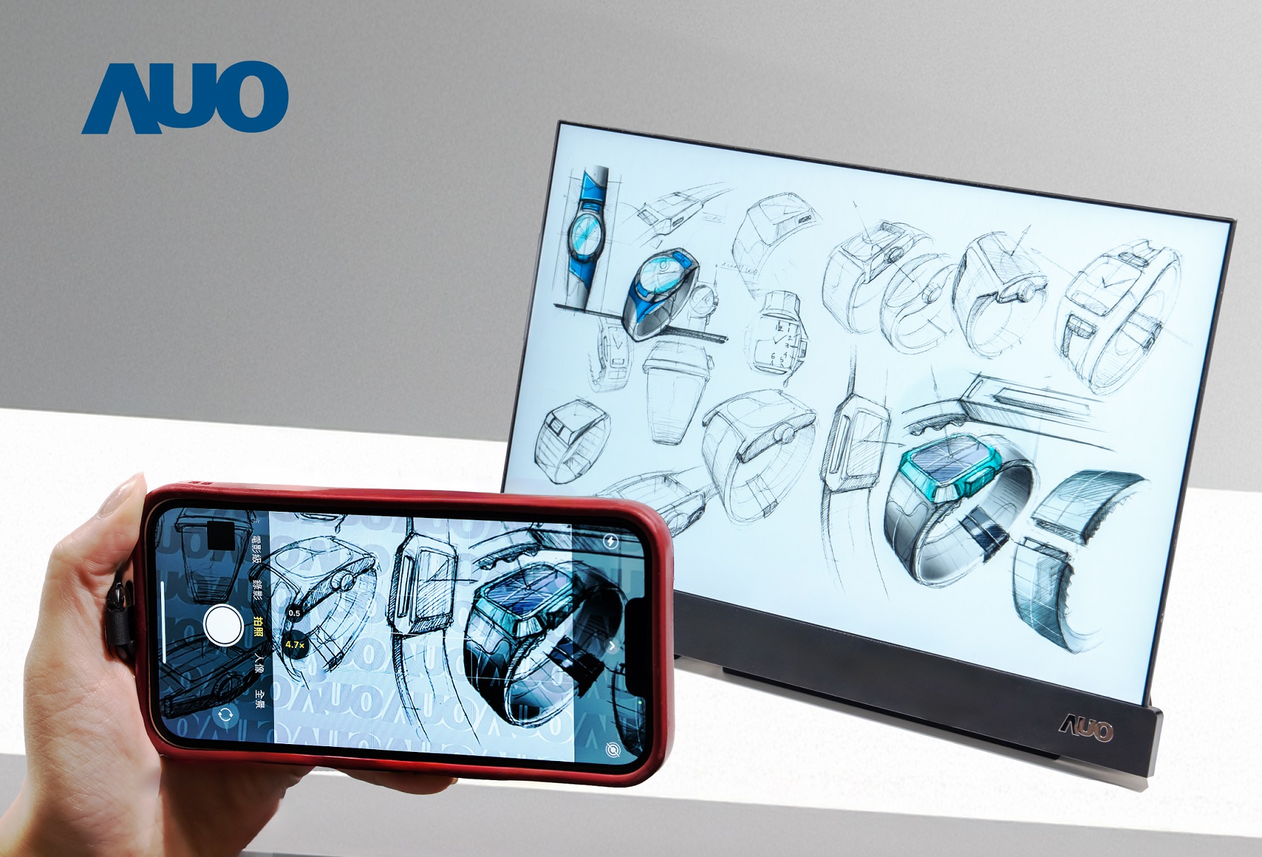 haobotiyu-好博(中國)16吋防窺顯示器，採用人眼無法察覺、相機拍攝時才顯現的隱藏式浮水印技術，未來可結合AI鏡頭偵測周圍環境，即時開啟或關閉浮水印，大幅提升在公共場域使用顯示器的安全性